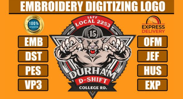 I will do embroidery digitizing logo, digitize image for embroidery design to dst file